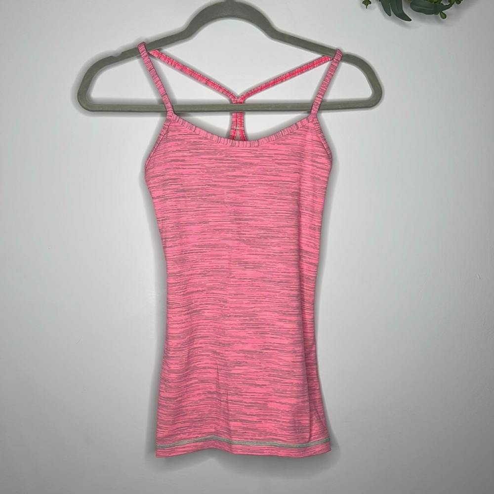 Lu lu lemon pink racerback tank top with build in support